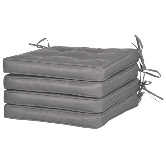 Replacement Cushions for Rattan Furniture, 4 Piece Outdoor Seat Cushion Pad for Patio Set, Dark Grey - Gallery Canada