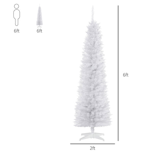 6 FT Christmas Tree Classic Tree Holiday Indoor Decoration, with Stable Plastic Base, White at Gallery Canada