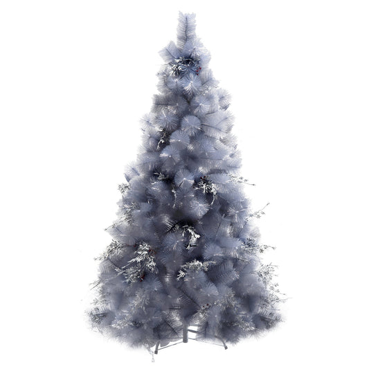 5FT Christmas Tree Artificial Classic Tree Holiday Indoor Decoration, with Mental Support 222 Tips, Grey - Gallery Canada