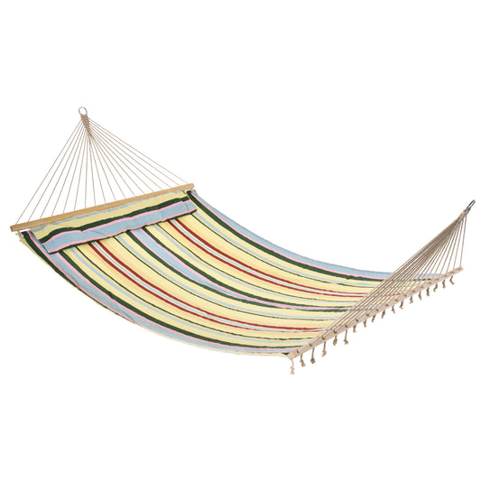 83" Patio Double Hammock, Wide Outdoor Hammock Bed Striped Fits 2 People Sunbed Camping hang Sleep w/ Pillow, Red Stripe at Gallery Canada