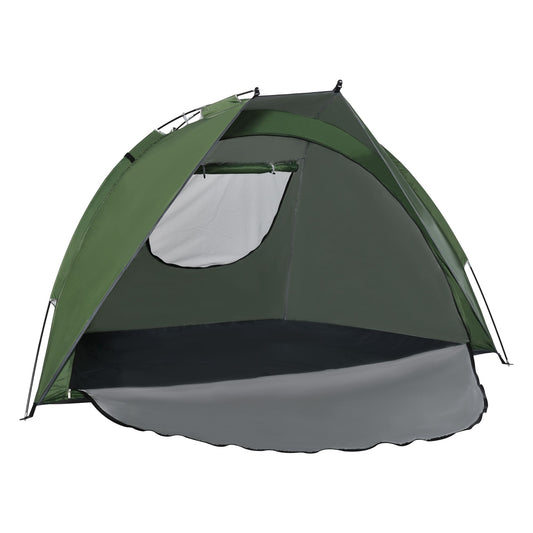 Pop Up Tent, Beach Tent, UV Protected Sun Shelter with Carry Bag and Ground Stakes for 2-3 Person, Green - Gallery Canada