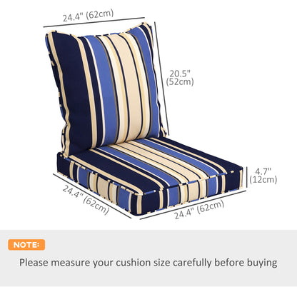 4-Piece Seat Cushion Back Pillows Replacement, Patio Chair Cushions Set for Indoor Outdoor, Blue at Gallery Canada