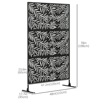 Metal Outdoor Privacy Screen, Decorative Outdoor Divider with Stand and Expansion Screws, Freestanding Privacy Panel for Garden Deck Pool Hot Tub, Willow Branch Style at Gallery Canada