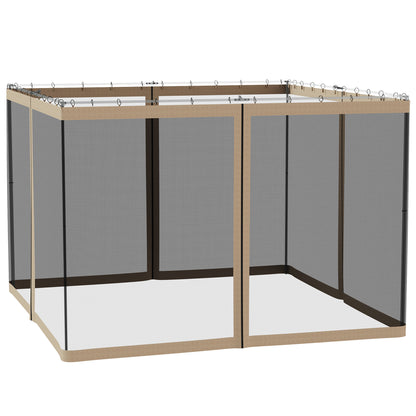 Replacement Mosquito Netting for Gazebo 10' x 10' Black Screen Walls for Canopy with Zippers for Parties and Outdoor Activities, Khaki at Gallery Canada