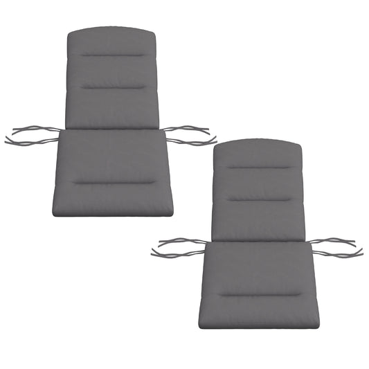 Patio Chair Cushions for Adirondack Chair Replacement Cushions with Back and Ties, Set of 2, Grey - Gallery Canada