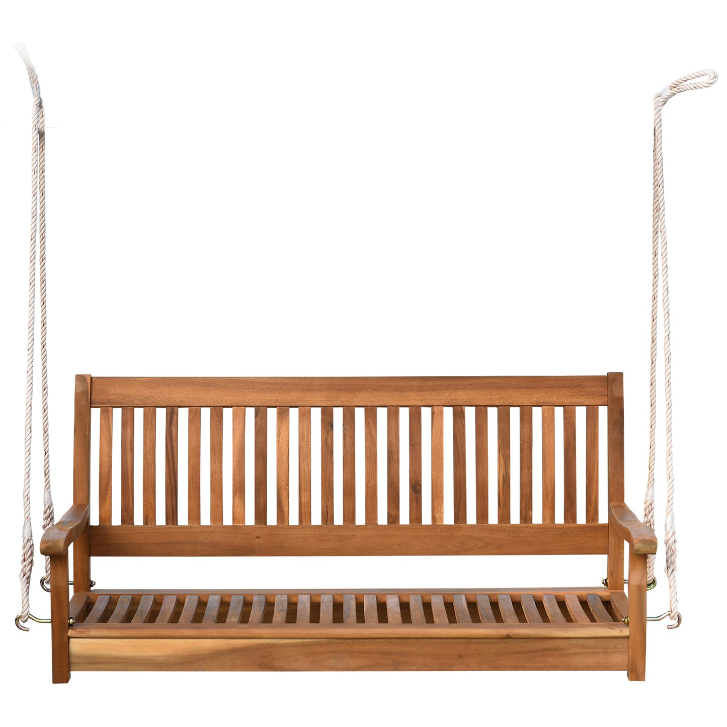50'' Wooden Swing Bench Garden w/ Supportive Ropes for 2 Person Without Frame at Gallery Canada