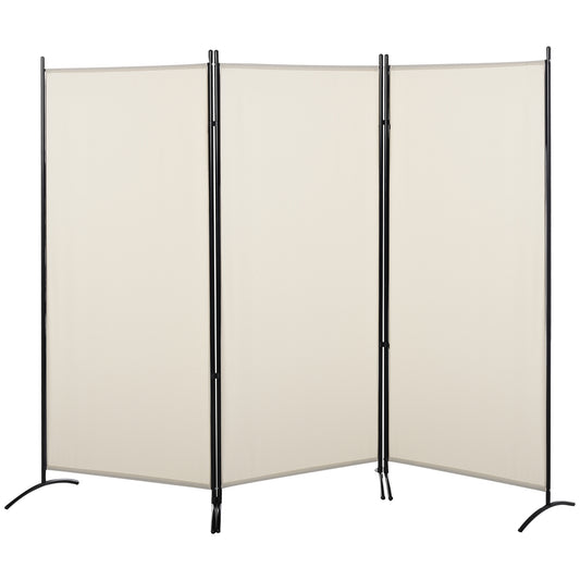 3-Panel Folding Room Divider, Privacy Screen, Indoor Separator Partition for Bedroom, Office, 100"x72", Beige - Gallery Canada