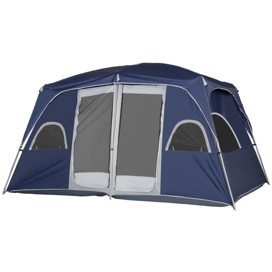 Camping Tent, Family Tent 4-8 Person 2 Room, with Large Mesh Windows, Easy Set Up for Backpacking Hiking Outdoor 13' x 9' x 7', Blue at Gallery Canada