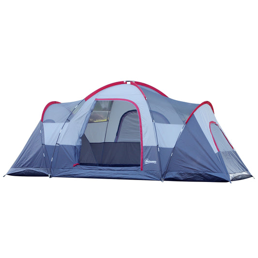 5-6 Person Family Tent, Outdoor Camping Tent with Lighting Hook, Carrying Bag for Camping, Hiking and Travelling, Grey - Gallery Canada