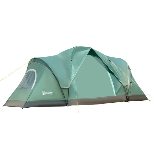 5-6 Person Family Tent, Outdoor Camping Tent with Lighting Hook, Carrying Bag for Camping, Hiking and Travelling, Green - Gallery Canada