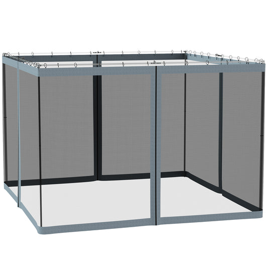Replacement Mosquito Netting for Gazebo 10' x 10' Black Screen Walls for Canopy with Zippers for Parties and Outdoor Activities, Dark Grey - Gallery Canada