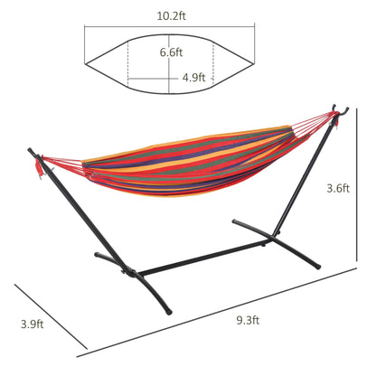 Patio Hammock with Stand, Fabric Outdoor Hammock Bed with Stand, Free Standing Adjustable Lounge Chair Includes Portable Carrying Case for Outdoor or Indoor at Gallery Canada