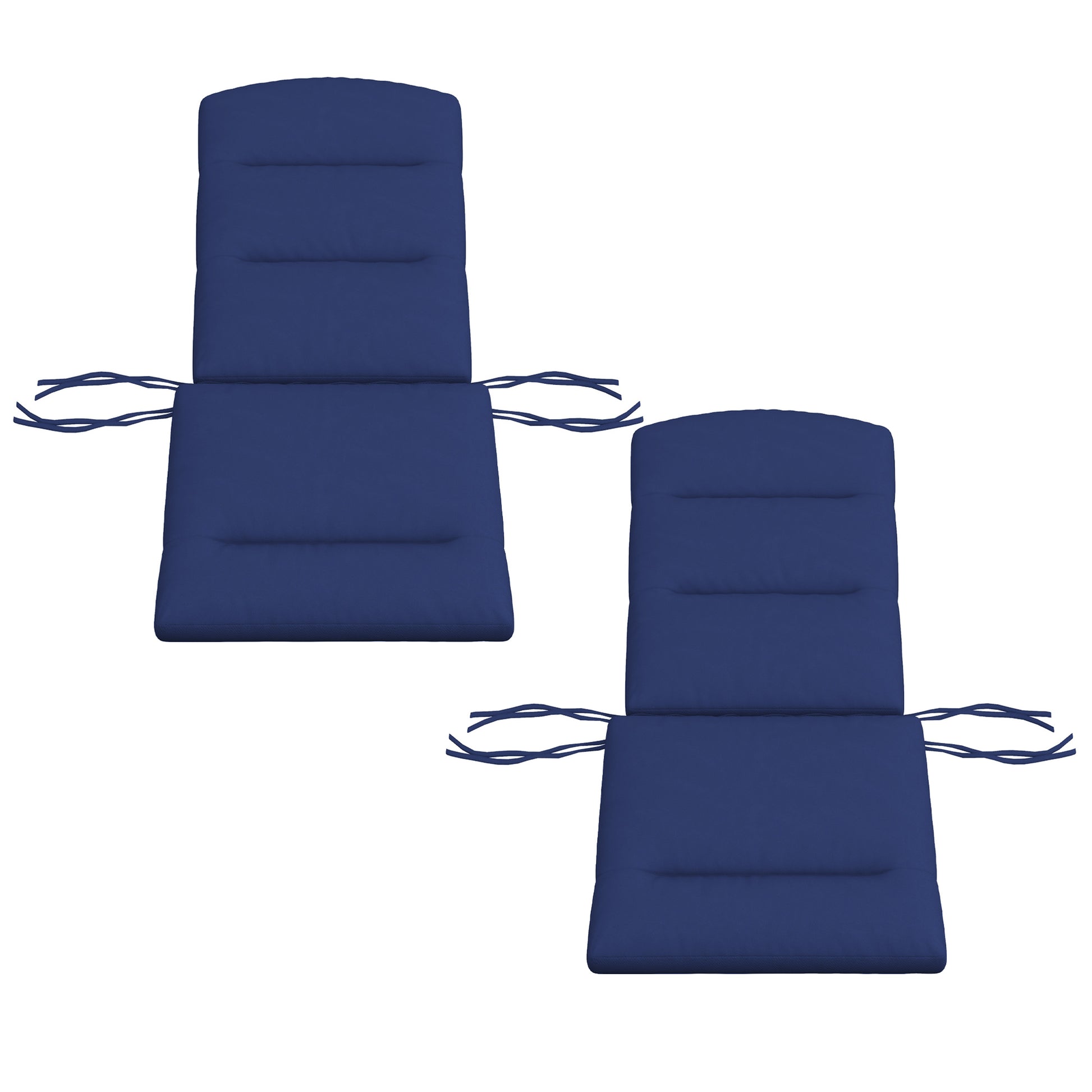 Patio Chair Cushions for Adirondack Chair Replacement Cushions with Back and Ties, Set of 2, Blue at Gallery Canada