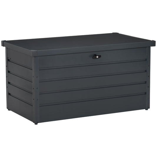 Large Deck Box, Outdoor Storage Container with Lock for Pool Toys, Garden Tools, Furniture and Sports Equipment, Grey - Gallery Canada
