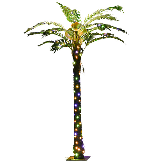 6FT Artificial Light Up Palm Tree Lighted Tropical Fake Tree with Remote 240 Lights 3 Coconuts for Outdoor Indoor Green - Gallery Canada