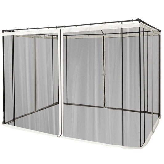 Replacement Mosquito Netting for Gazebo 10' x 10' Black Screen Walls for Canopy with Zippers for Parties and Outdoor Activities, Cream White - Gallery Canada