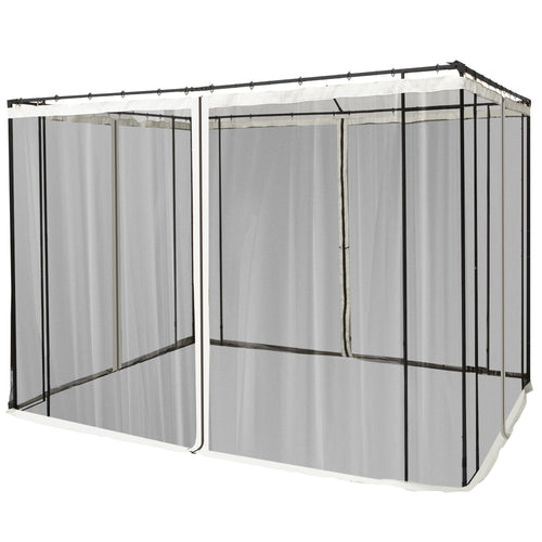 Replacement Mosquito Netting for Gazebo 10' x 10' Black Screen Walls for Canopy with Zippers for Parties and Outdoor Activities, Cream White