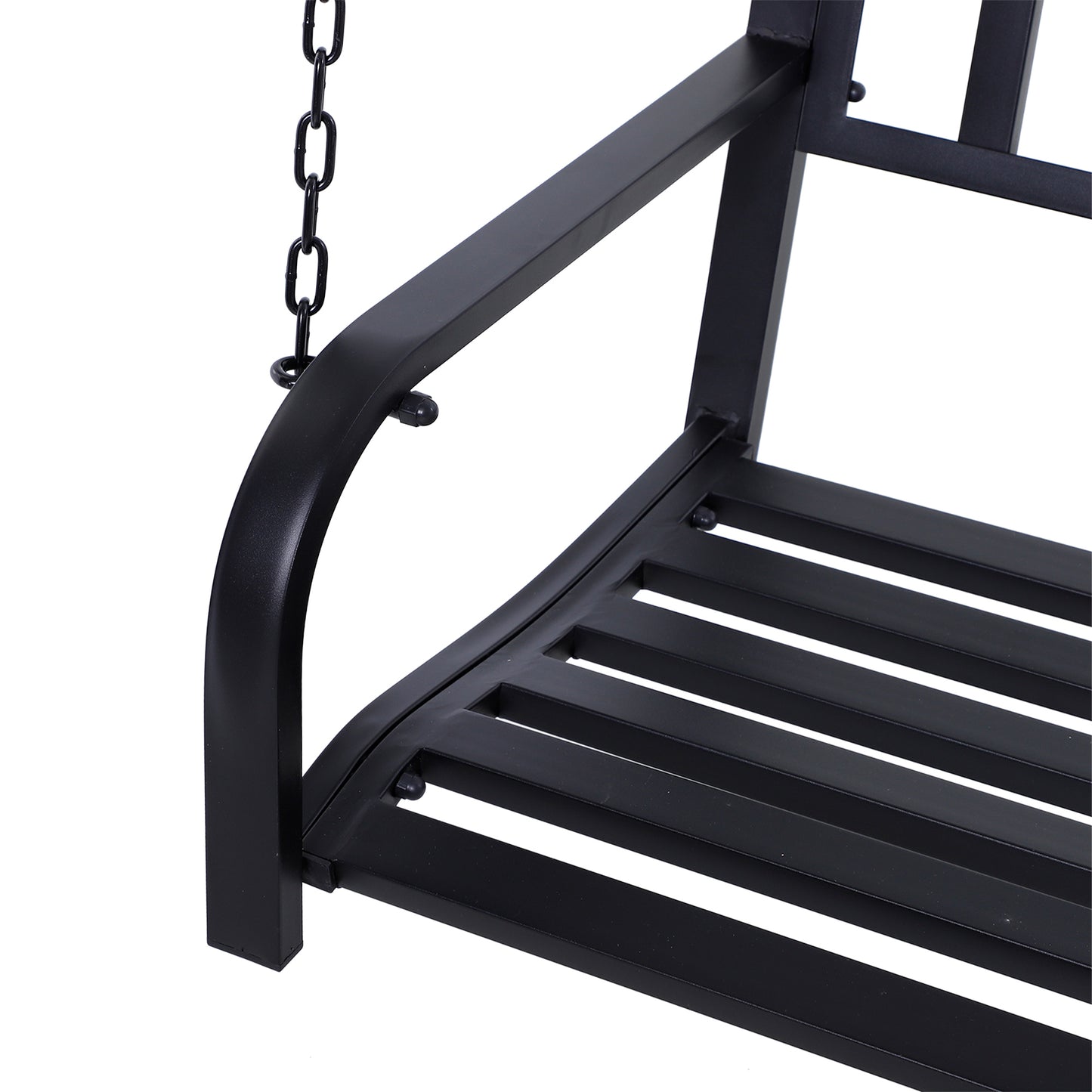 50" Porch Swing Patio Swing Chair Hanging Bench Outdoor Glider Chair with Chain Black at Gallery Canada