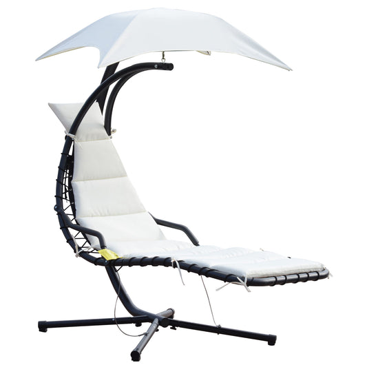 Swing Chaise with Stand Floating Chaise Lounge Cream White at Gallery Canada