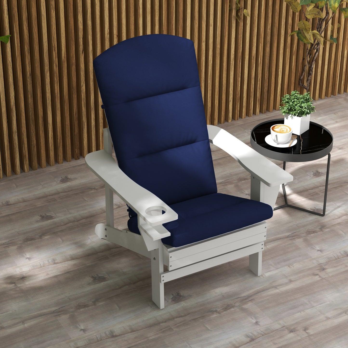 Patio Chair Cushion for Adirondack Chairs Replacement Cushion with Back and Ties, Blue at Gallery Canada