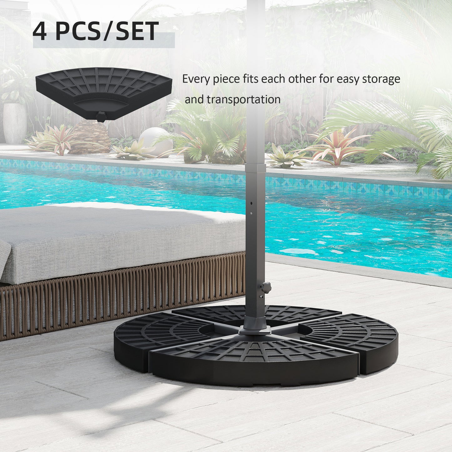 Set of 4 Umbrella Base Weights Outdoor Parasol Holder for Cross Base Portable at Gallery Canada