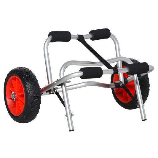 Foldable Kayak Cart, Aluminum Boat Canoe Carrier Tote Dolly Trolley Transport Trailer NO-Flat Wheel Silver at Gallery Canada
