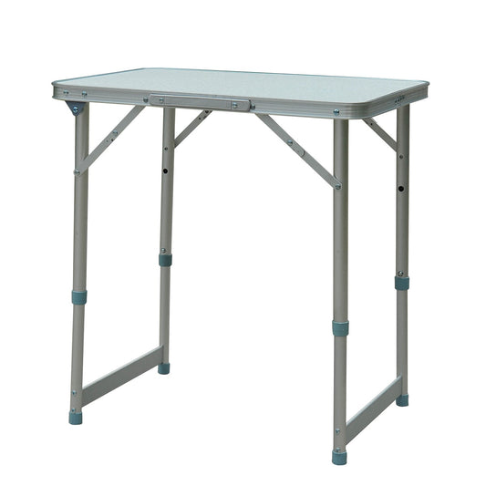 Folding Adjustable Patio Picnic Table Portable Camping Dining Lunch Table Aluminum Frame Silver at Gallery Canada