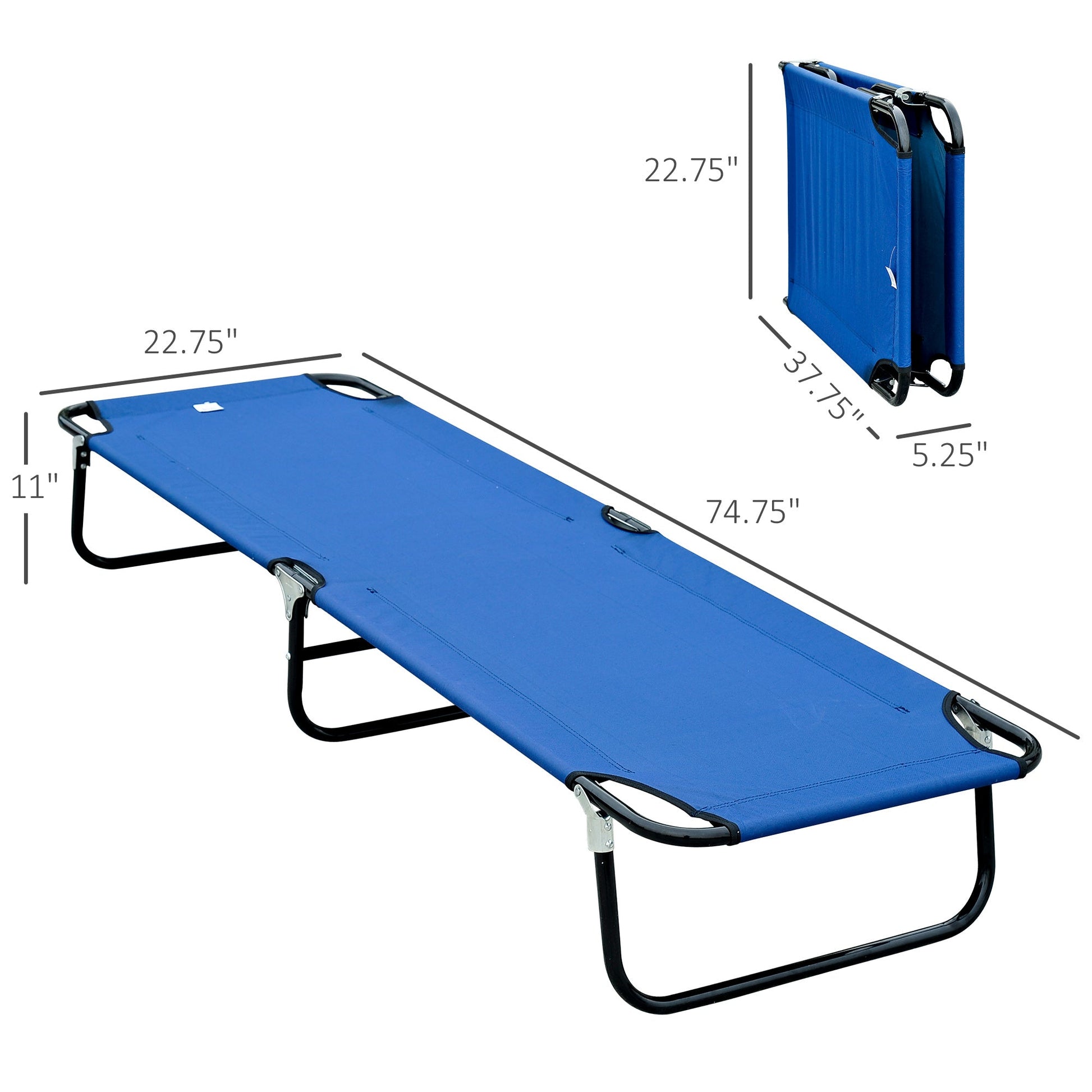Folding Camping Cot for Adults Kids Portable Outdoor Sleeping Bed for Office Beach Home Blue at Gallery Canada
