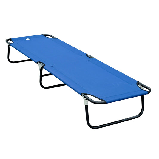 Folding Camping Cot for Adults Kids Portable Outdoor Sleeping Bed for Office Beach Home Blue - Gallery Canada