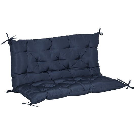 Garden Bench Cushion with Backrest, Non-Slip 2-Seater Thick Pad, Swing Chair Mat Replacement for Indoor and Outdoor, 39.4" x 38.6", Dark Blue at Gallery Canada