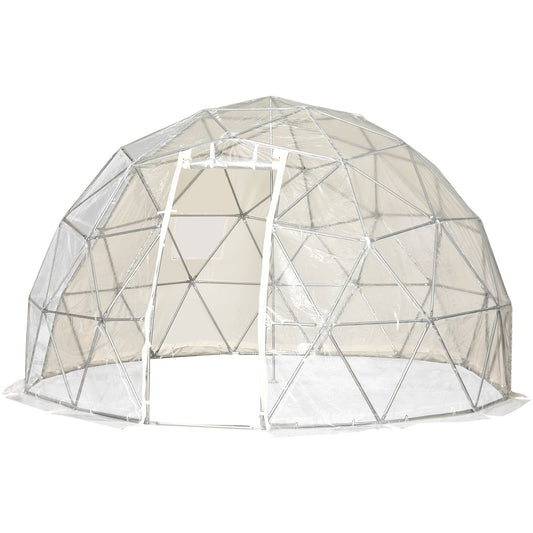 Garden Dome Igloo Tent Half Ball Shape Outdoor Greenhouse w/ Air Conditioner Hole, Half Transparent PVC and Half Polyester Fabric Cover at Gallery Canada