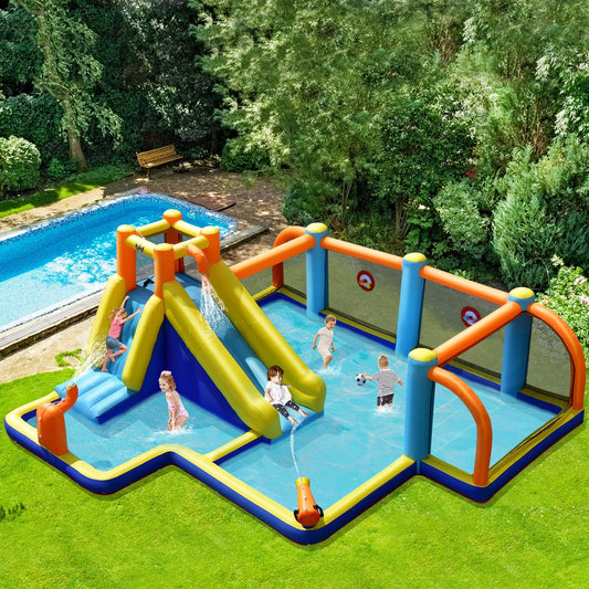 Giant Soccer-Themed Inflatable Water Slide with 735W Blower - Gallery Canada
