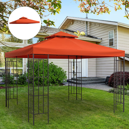 9.84' x 9.84' Square 2-Tier Gazebo Canopy Replacement Top Cover Outdoor Garden Sun Shade, Rust Red at Gallery Canada