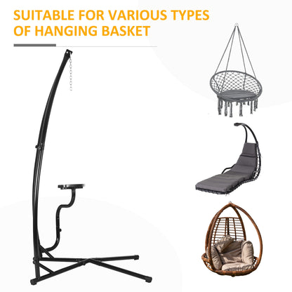 Hammock Chair Stand Only, Metal C-Stand for Hanging Hammock Chair with Tray for Indoor, Outdoor, Porch, Patio, Black at Gallery Canada