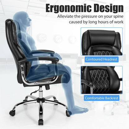 Height Adjustable Executive Chair Computer Desk Chair with Metal Base at Gallery Canada