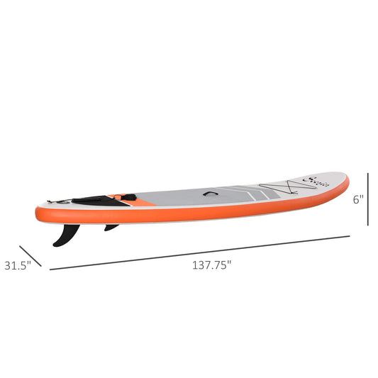 Inflatable Paddle Board, 11.5' x 32'' x 6'' Stand Up Paddle Board with Carry Bag, Non-Slip Deck, Adjustable Paddle, Hand Pump and Leash for All Skill Levels, Orange - Gallery Canada