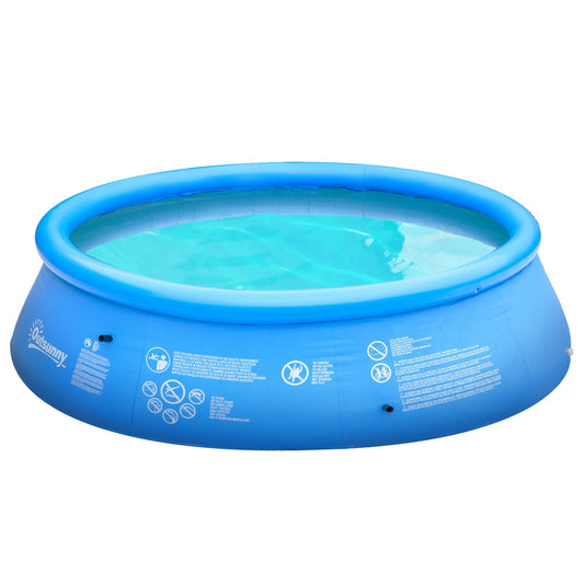 Inflatable Swimming Pool Family-Sized Blow Up Pool Round Paddling Pool with Hand Pump for Kids, Adults, Outdoor, Garden and Backyard, 107" x 30", Blue - Gallery Canada