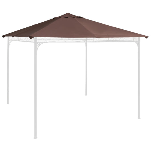 9.8' x 9.7' Square Gazebo Canopy Replacement UV Protected Top Cover Sun Shade Coffee at Gallery Canada