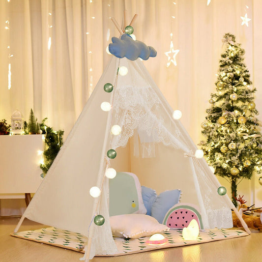 Kids Lace Teepee Tent Folding Children Playhouse with Bag - Gallery Canada