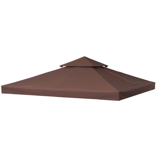 9.8' x 9.8' Square 2-Tier Gazebo Canopy Replacement Top Cover Outdoor Garden Sun Shade, Coffee at Gallery Canada
