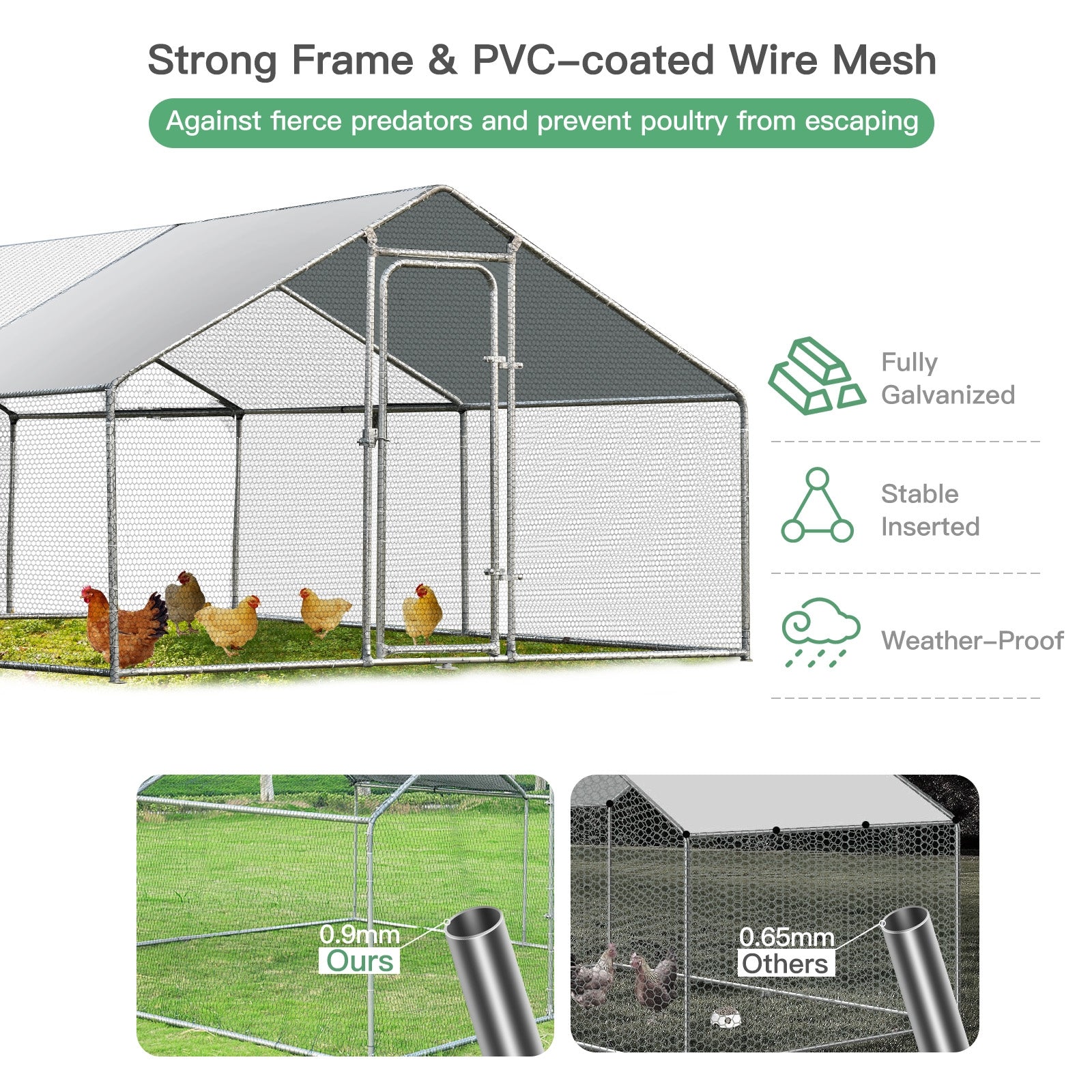 Large Walk in Shade Cage Chicken Coop with Roof Cover at Gallery Canada