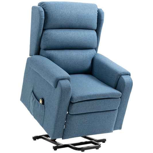 Lift Chair for Elderly, Power Chair Recliner with Footrest, Remote Control, Side Pockets for Living Room, Blue at Gallery Canada