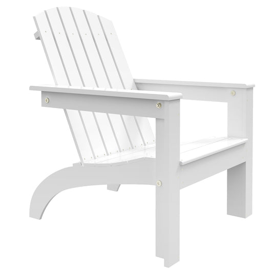Adirondack Patio Chair, Outdoor Poplar Hard Wood Fire Pit Chair, Pre-Assembled Backrest Chaise Adirondack with High-back, Large Seat, for Deck, Garden, White - Gallery Canada