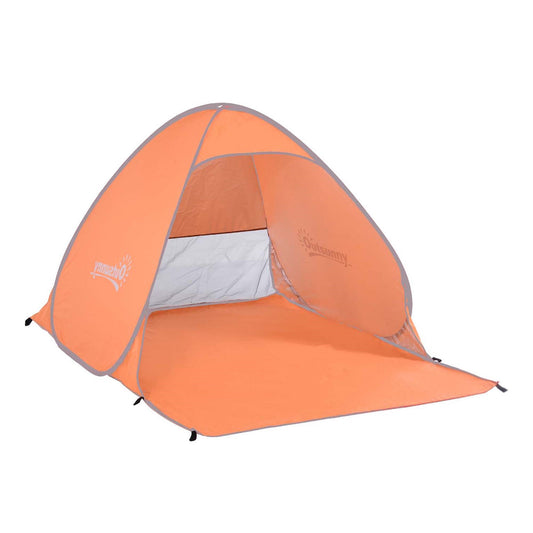 Pop Up Beach Tent Portable Sun Shelter UV Protection Outdoor Patio with Carry Case &; Stakes Orange at Gallery Canada