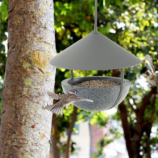 Metal Hanging Bird Feeder and Bath with Weatherproof Dome - Gallery Canada