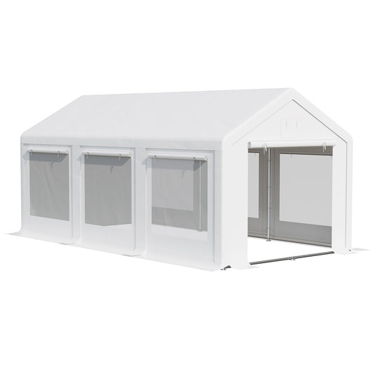 20' x 10' Party Tent Canopy, Gazebo Tent with 6 Removable Side Walls and Windows for Outdoor Event, White - Gallery Canada
