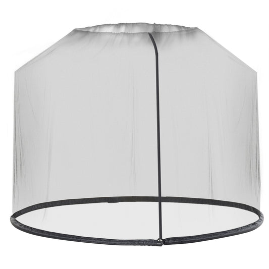 Outdoor Patio 7.5ft Umbrella Table Screen Mosquito Bug Net Garden Large Umbrella Cover Netting with Zippered Door, Black (Mosquito Netting ONLY) - Gallery Canada