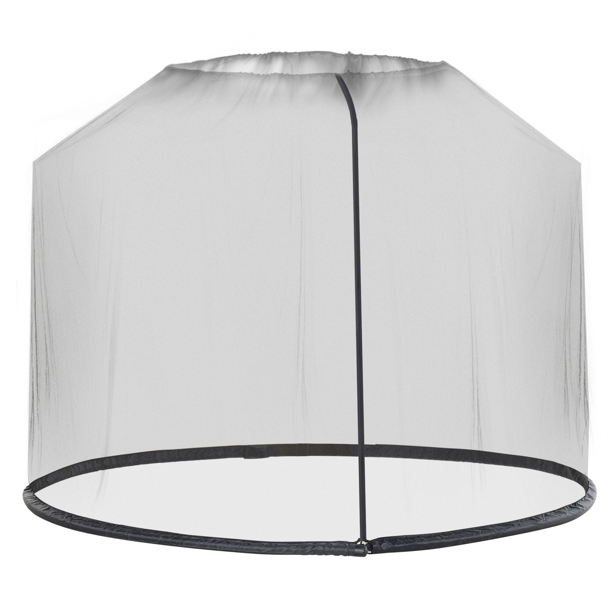 Outdoor Patio 7.5ft Umbrella Table Screen Mosquito Bug Net Garden Large Umbrella Cover Netting with Zippered Door, Black (Mosquito Netting ONLY) at Gallery Canada