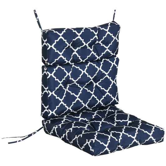 Outdoor Seat/Back Chair Cushion, One-Piece Patio Chair Cushion Replacement, Tufted Pillow with Thick Filling and String Ties, Blue at Gallery Canada