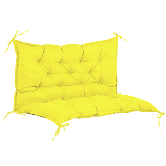 Patio Bench Cushion, 4.7 Inch Thick Outdoor Seat Cushions with Backrest, Thick Filling and String Ties, 2 Seater, Yellow at Gallery Canada